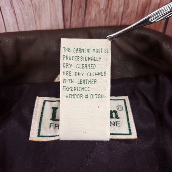 Vtg LL Bean Jacket Mens Large Field Barn Chore Leather Collar Wool Lined Hunting - Picture 12 of 15